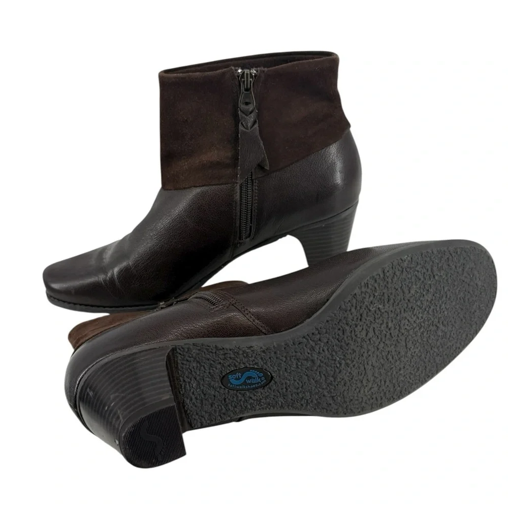 Soft Walk Dark Brown Leather Upper and Sock Versatile Closet Staple Womens 9W